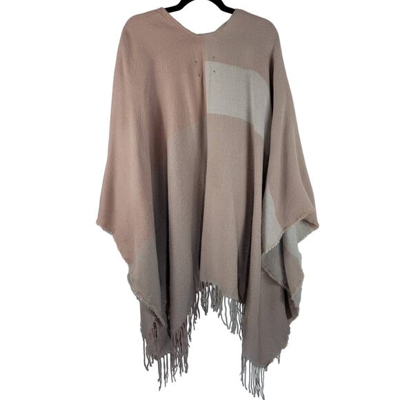 SOIA & KYO Woven Scarfigan With Fringe Neutral Beige/Cream OSFM - Picture 2 of 4